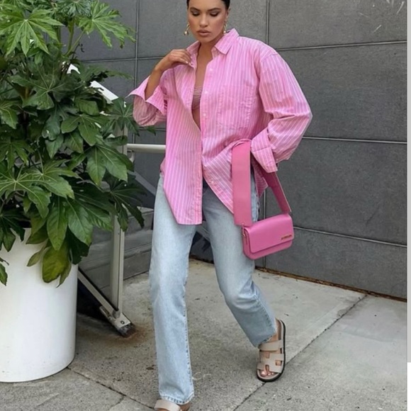 Zara Poplin Pink Shirt XS - Picture 8 of 8